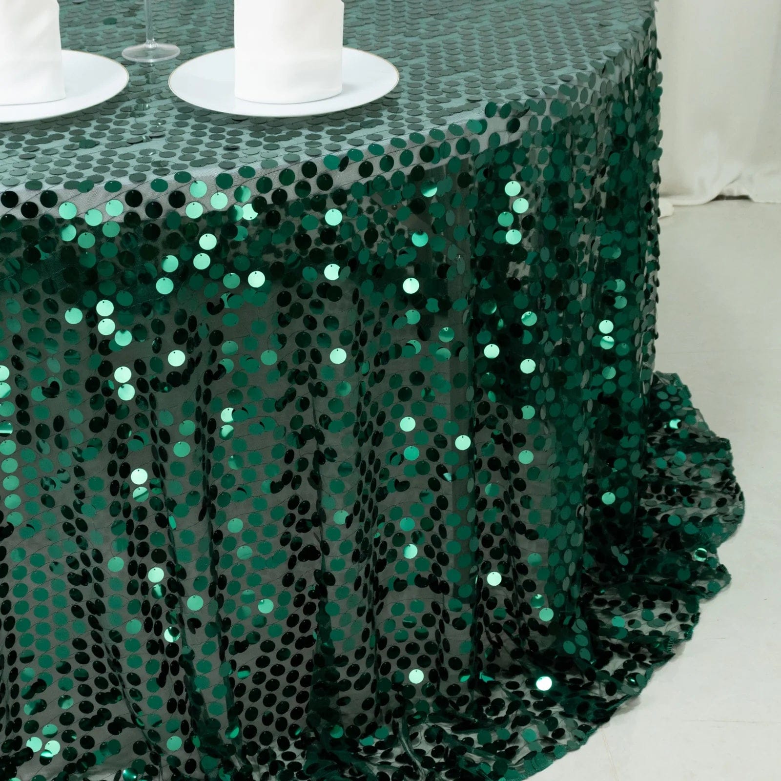 132 in Big Payette Sequin Round Tablecloth