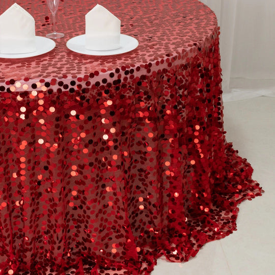 132 in Big Payette Sequin Round Tablecloth