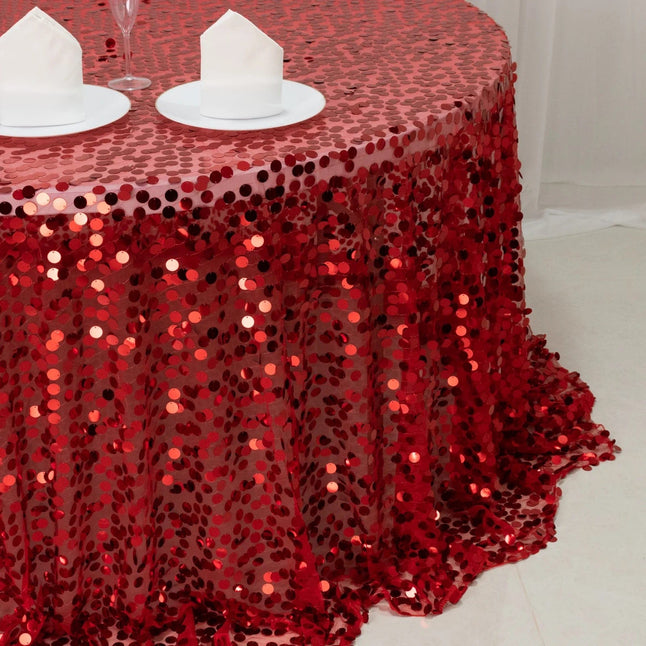 132 in Big Payette Sequin Round Tablecloth