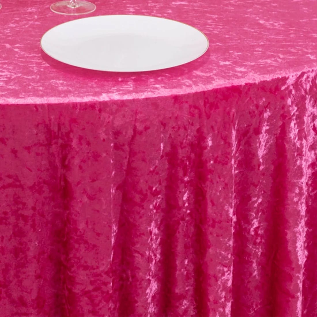 132 in Premium Crushed Velvet Round Tablecloth
