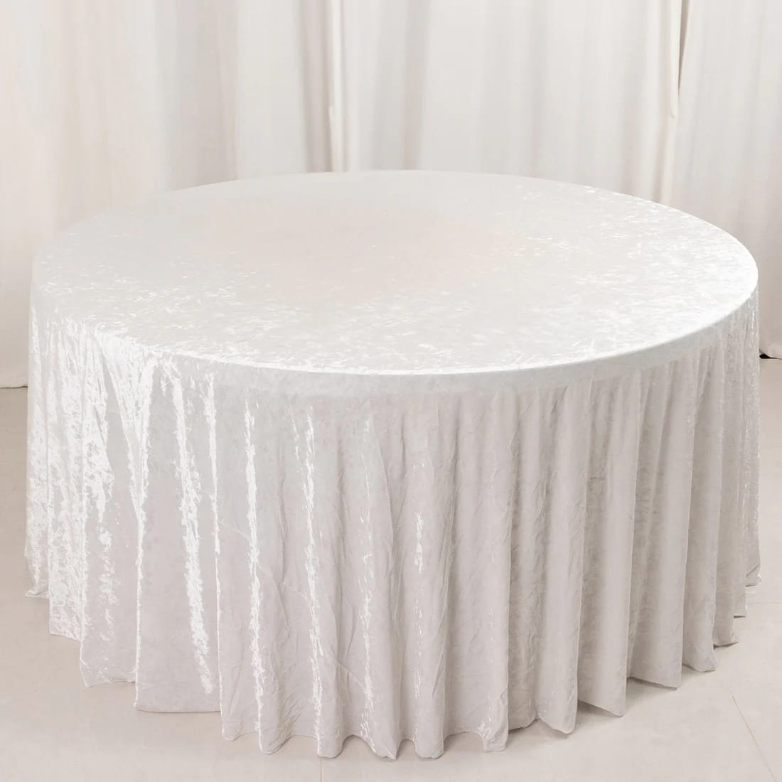 132 in Premium Crushed Velvet Round Tablecloth
