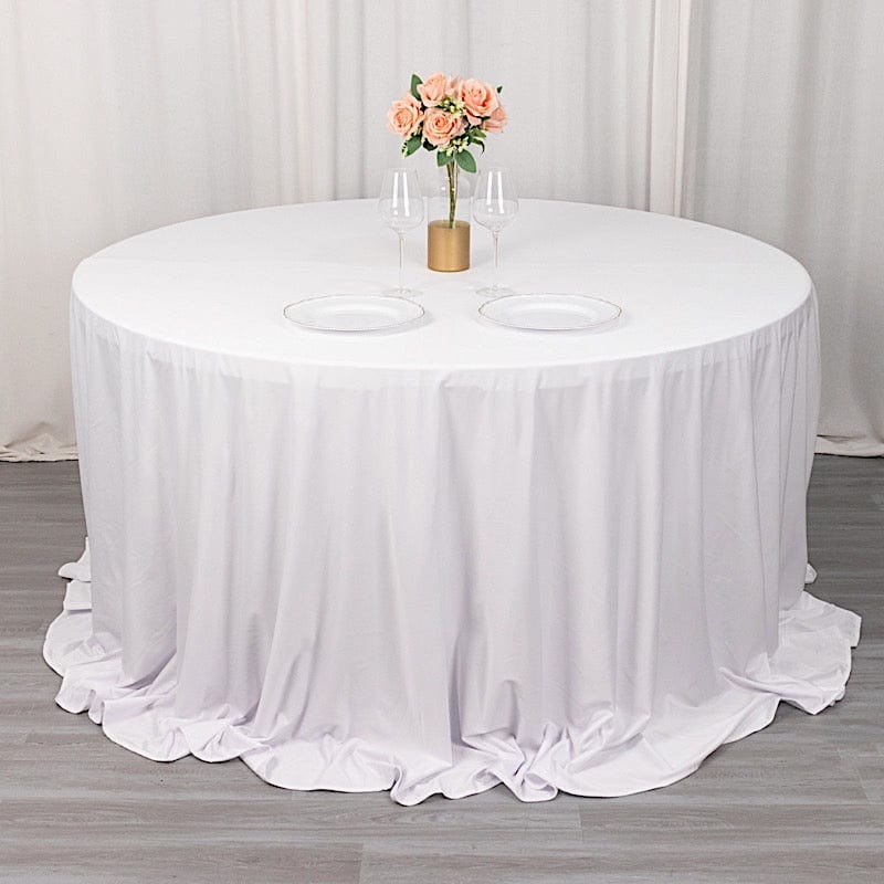 132 in Premium Scuba Polyester Round Tablecloth Party Linens