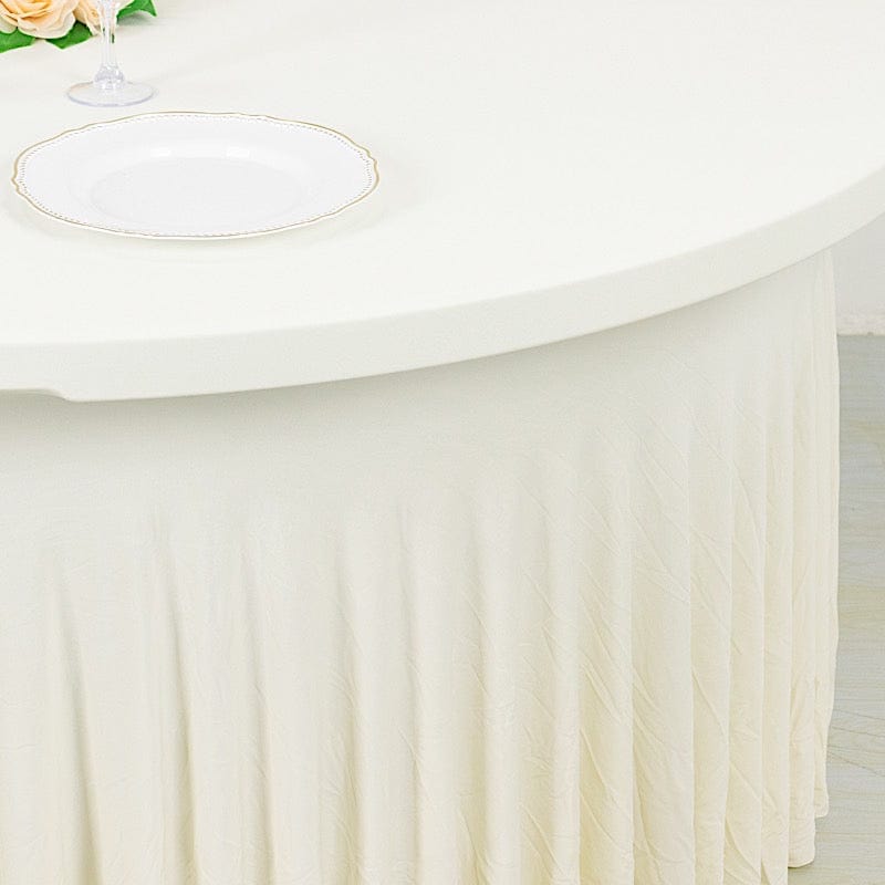 5 feet Wavy Spandex Fitted Round Tablecloth Table Skirt