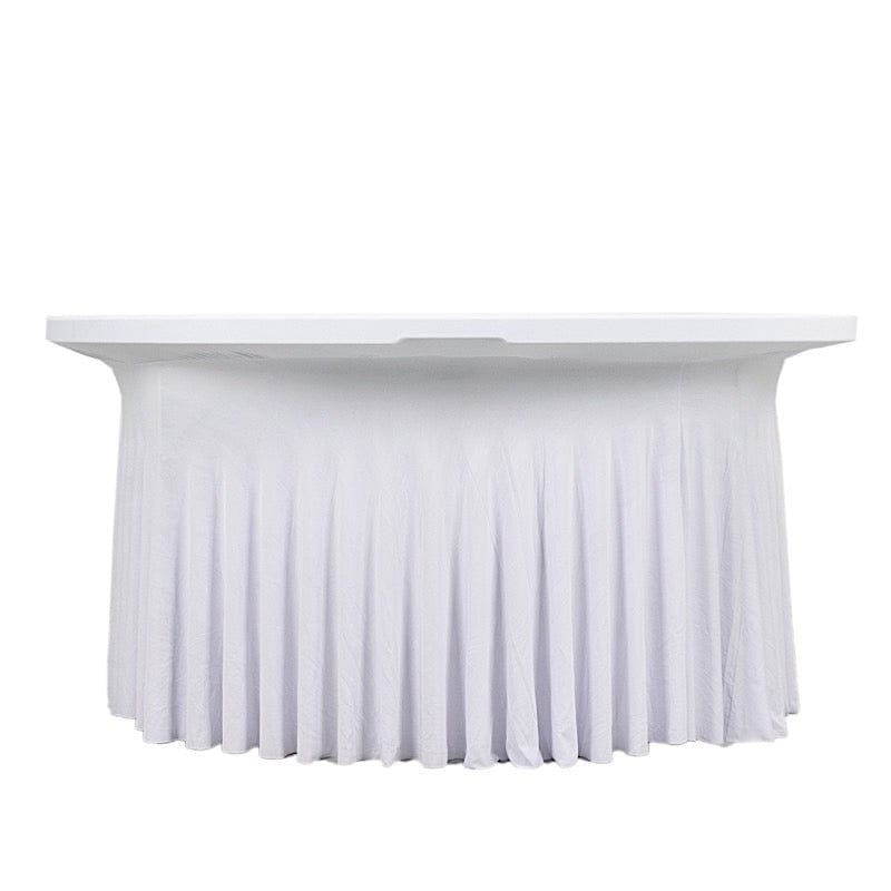 5 feet Wavy Spandex Fitted Round Tablecloth Table Skirt