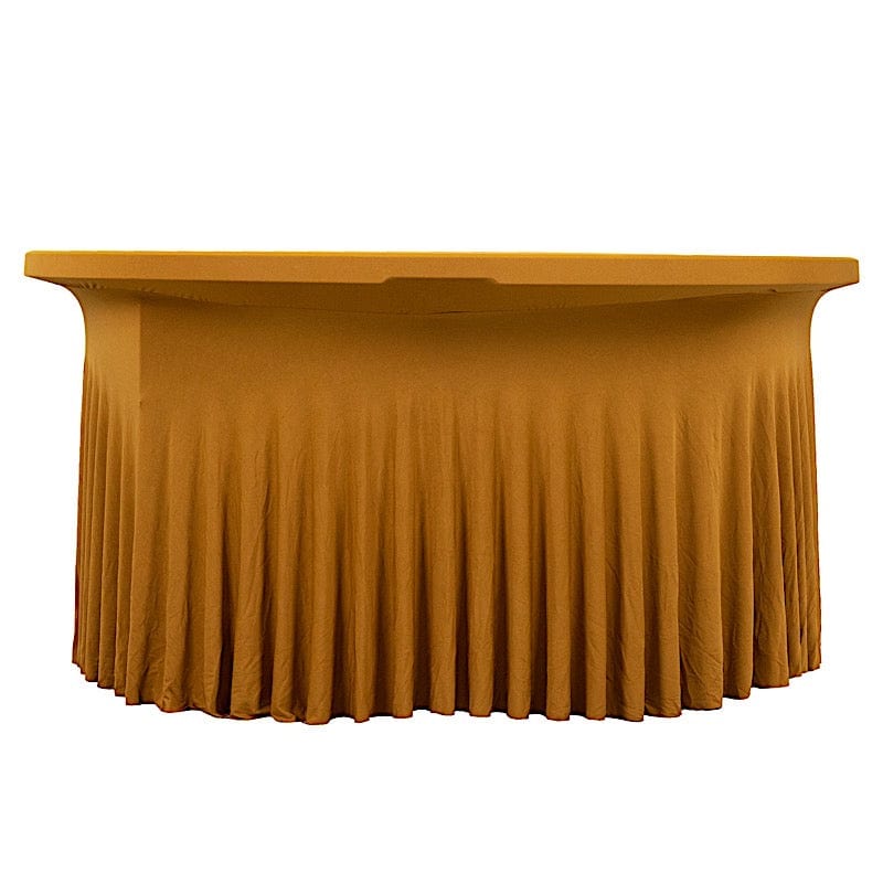 5 feet Wavy Spandex Fitted Round Tablecloth Table Skirt