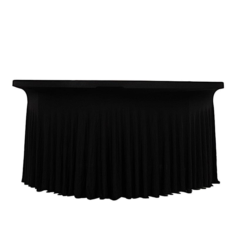 5 feet Wavy Spandex Fitted Round Tablecloth Table Skirt