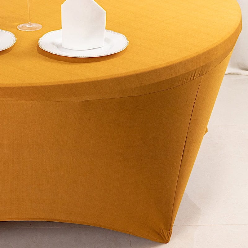 6 feet Stretch Spandex Fitted Round Tablecloth with Foot Pockets