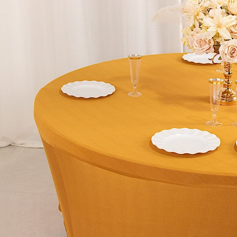 6 feet Stretch Spandex Fitted Round Tablecloth with Foot Pockets