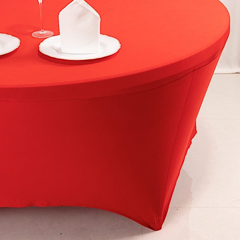 6 feet Stretch Spandex Fitted Round Tablecloth with Foot Pockets