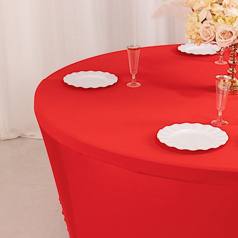 6 feet Stretch Spandex Fitted Round Tablecloth with Foot Pockets