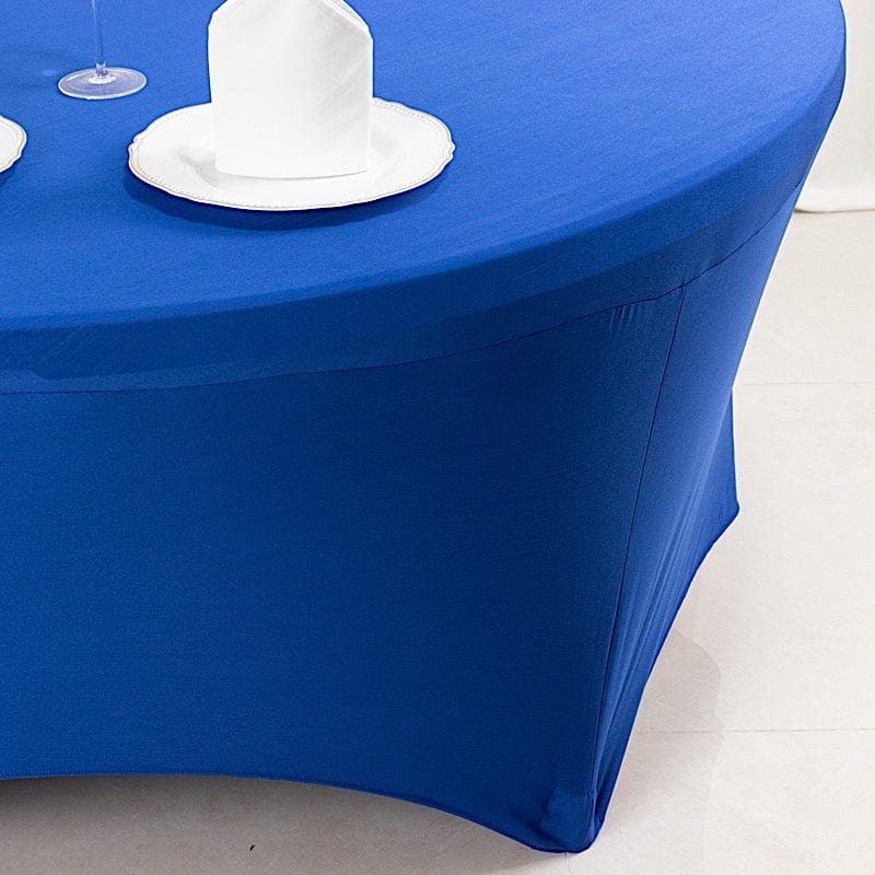 6 feet Stretch Spandex Fitted Round Tablecloth with Foot Pockets