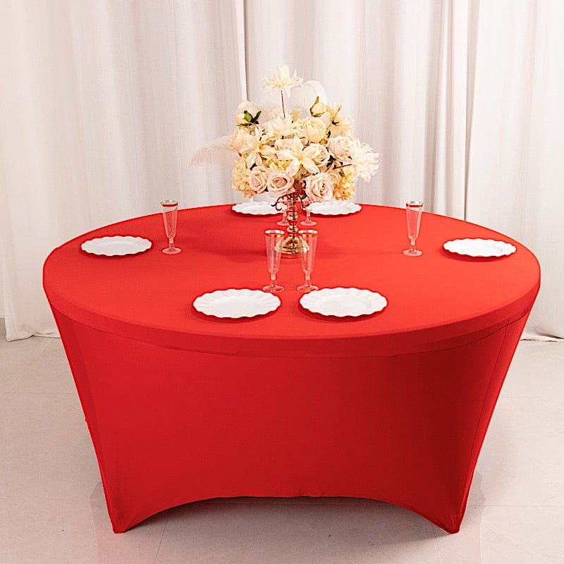 6 feet Stretch Spandex Fitted Round Tablecloth with Foot Pockets