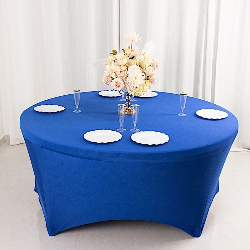 6 feet Stretch Spandex Fitted Round Tablecloth with Foot Pockets