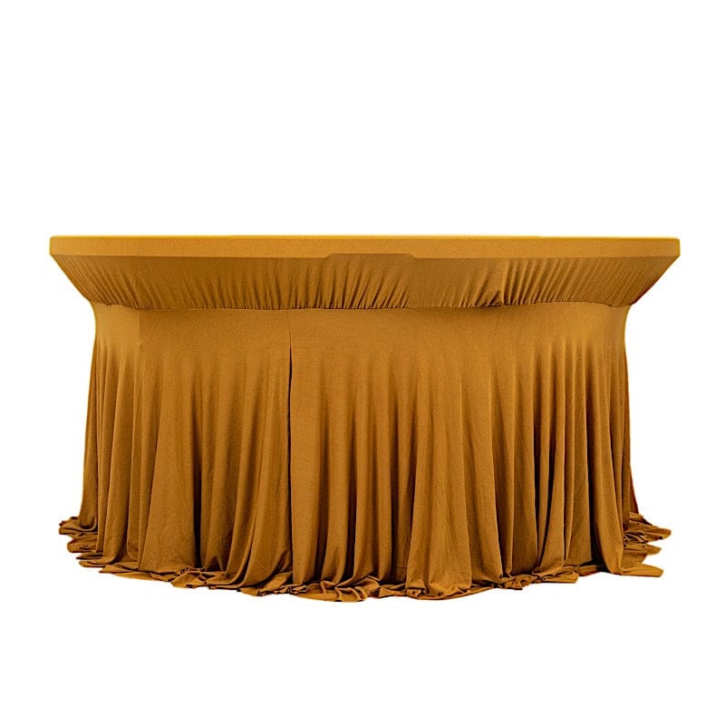 6 feet Wavy Spandex Fitted Round Tablecloth Table Skirt