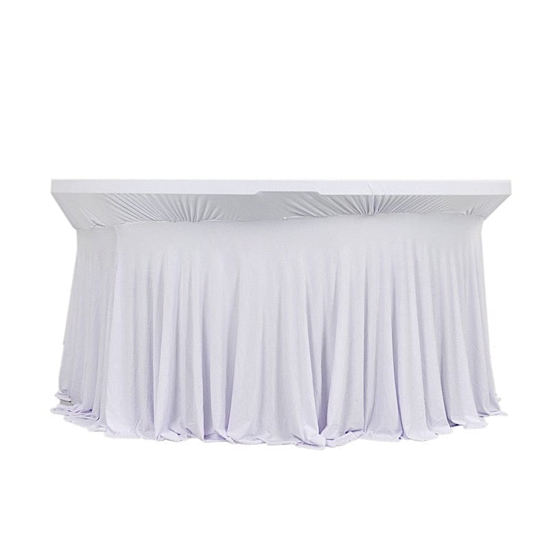 6 feet Wavy Spandex Fitted Round Tablecloth Table Skirt