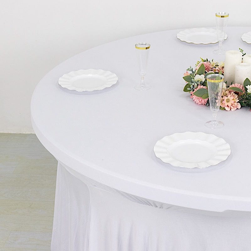 6 feet Wavy Spandex Fitted Round Tablecloth Table Skirt