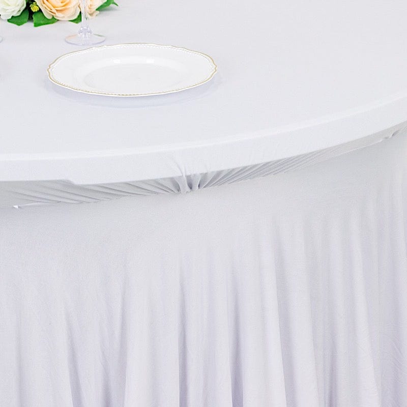 6 feet Wavy Spandex Fitted Round Tablecloth Table Skirt