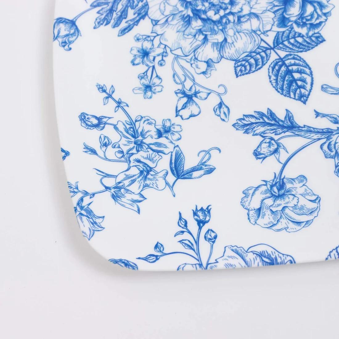 10 French Toile 12x7 in Plastic Rectangle Serving Trays