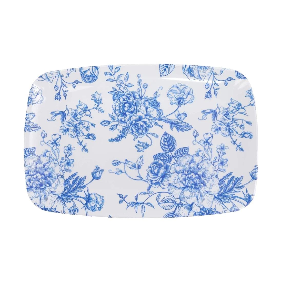 10 French Toile 12x7 in Plastic Rectangle Serving Trays