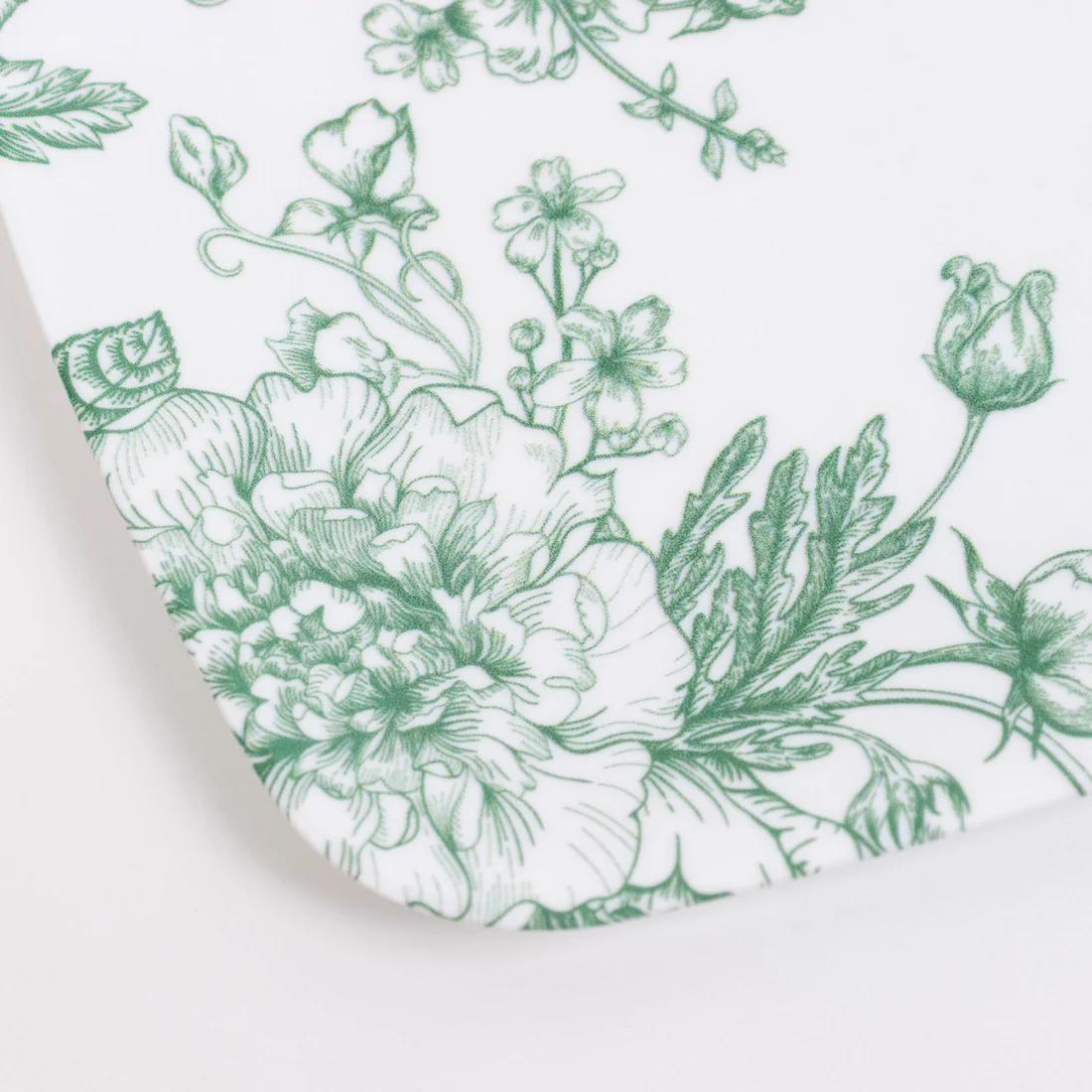 10 French Toile 12x7 in Plastic Rectangle Serving Trays