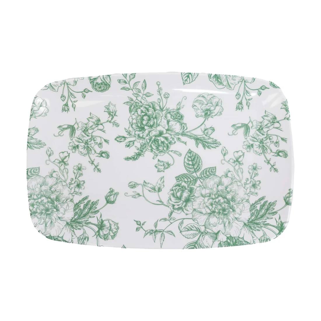 10 French Toile 12x7 in Plastic Rectangle Serving Trays