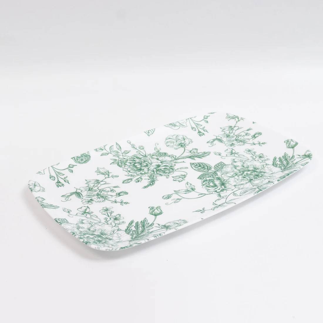 10 French Toile 12x7 in Plastic Rectangle Serving Trays