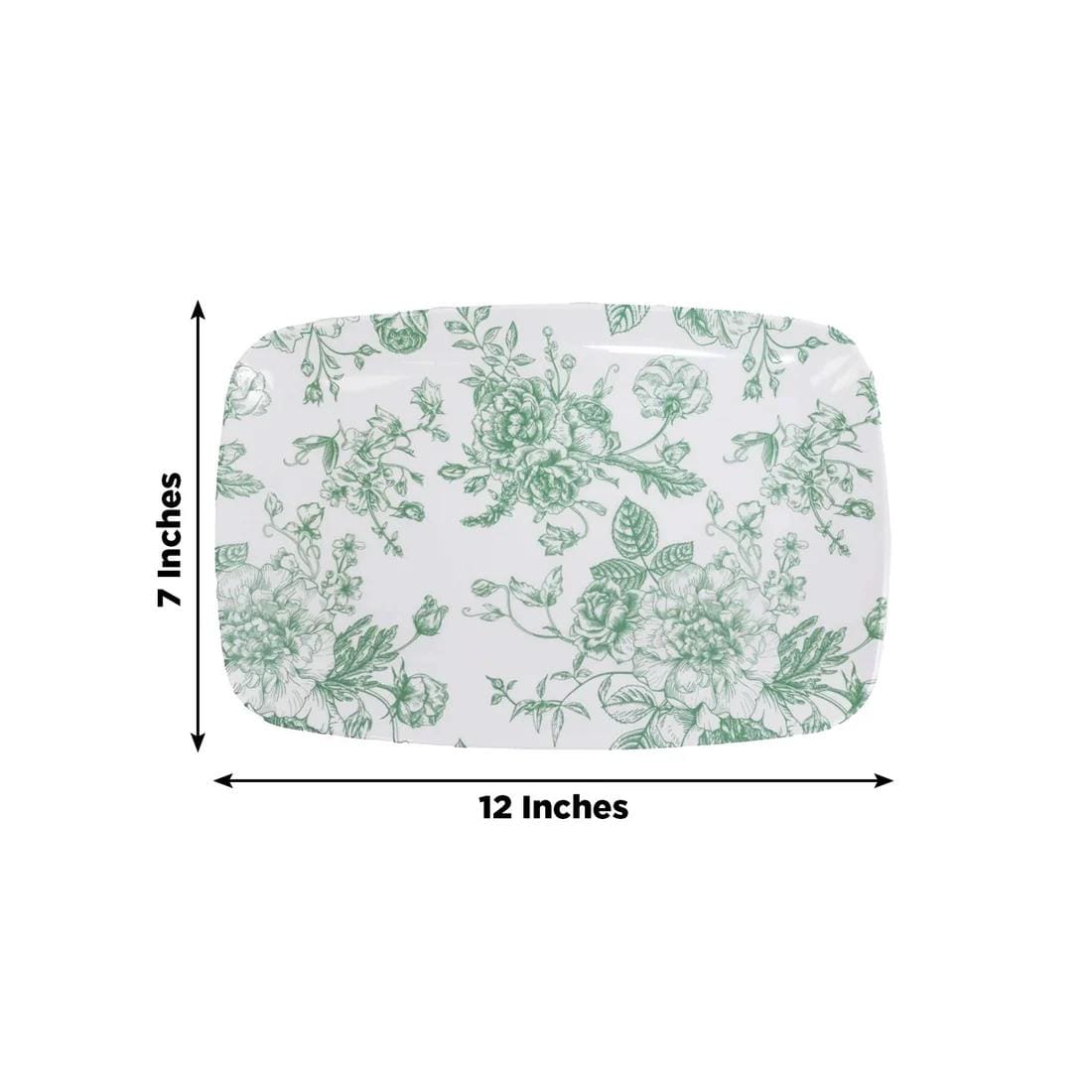 10 French Toile 12x7 in Plastic Rectangle Serving Trays