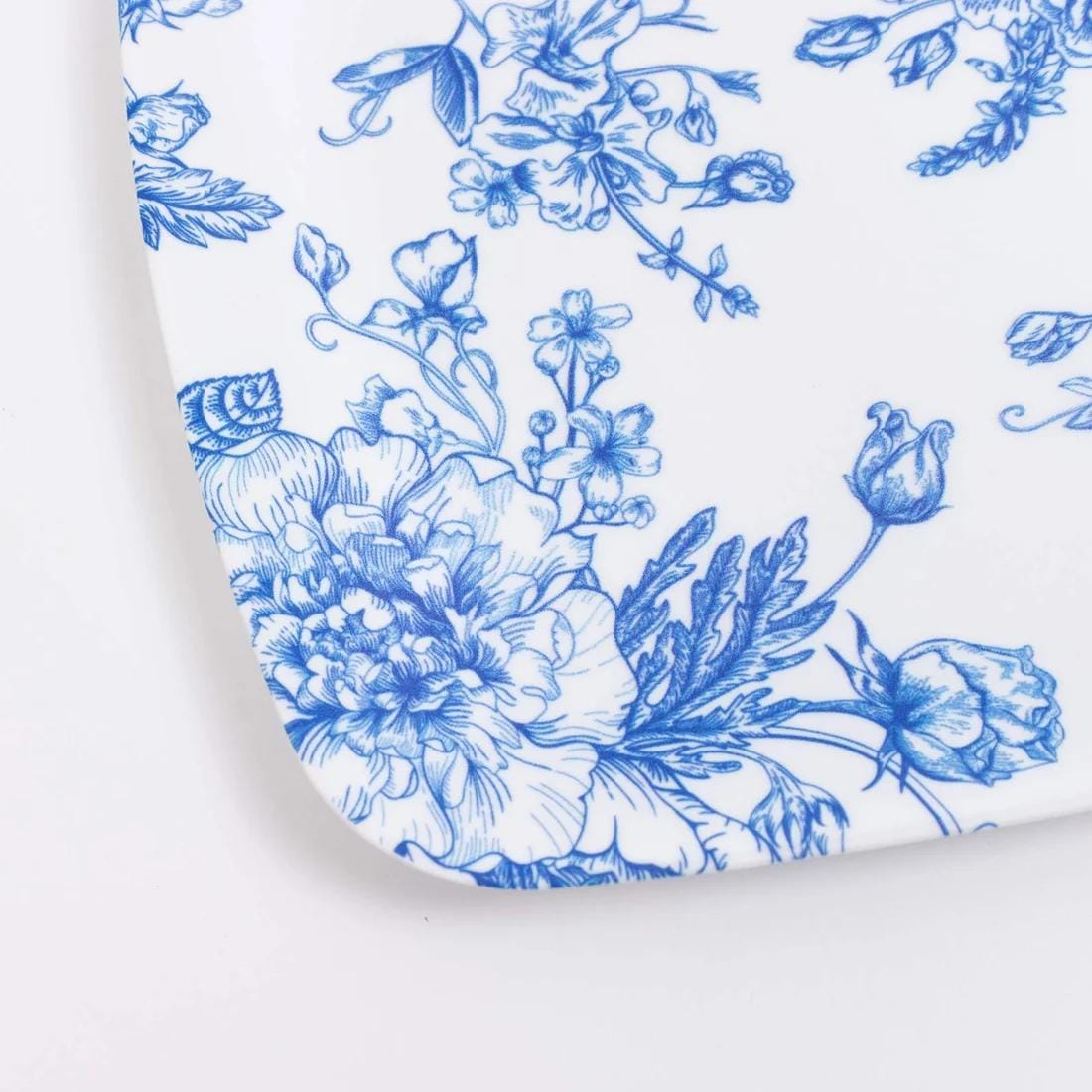 10 French Toile 13x9 in Plastic Rectangle Serving Trays