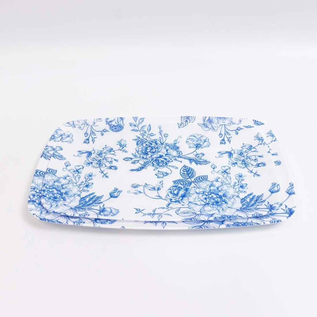 10 French Toile 13x9 in Plastic Rectangle Serving Trays