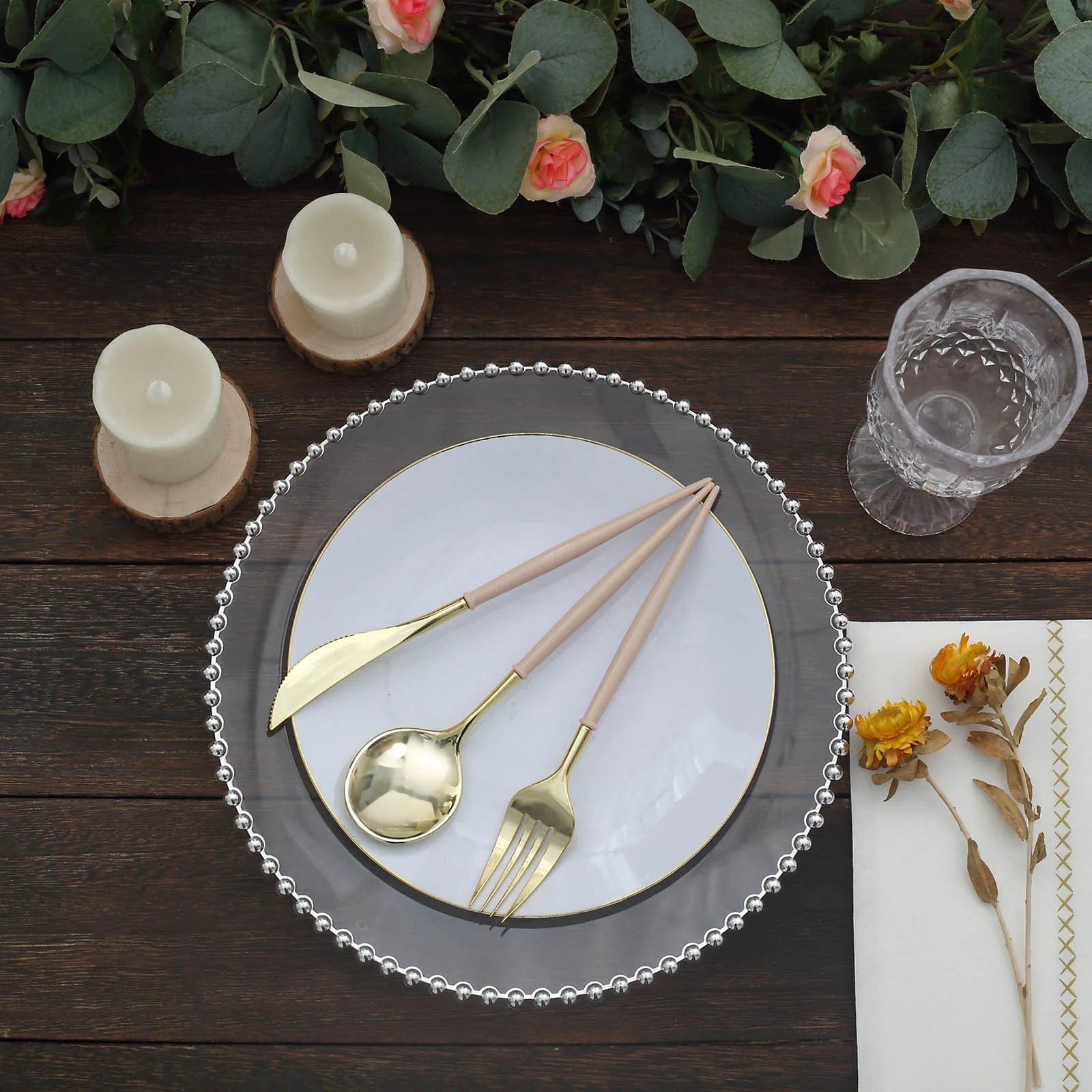 24 Disposable Plastic Cutlery Spoon Fork and Knife Set