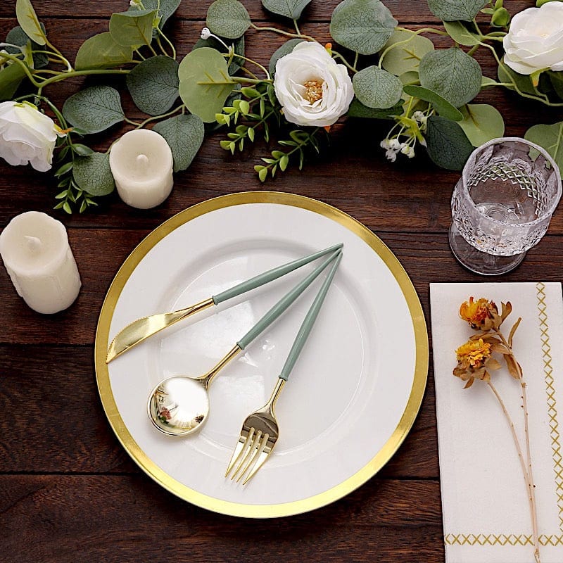 24 Disposable Plastic Cutlery Spoon Fork and Knife Set