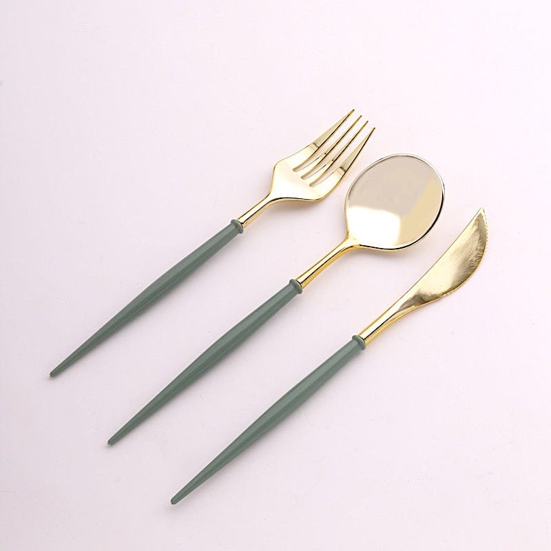 24 Disposable Plastic Cutlery Spoon Fork and Knife Set