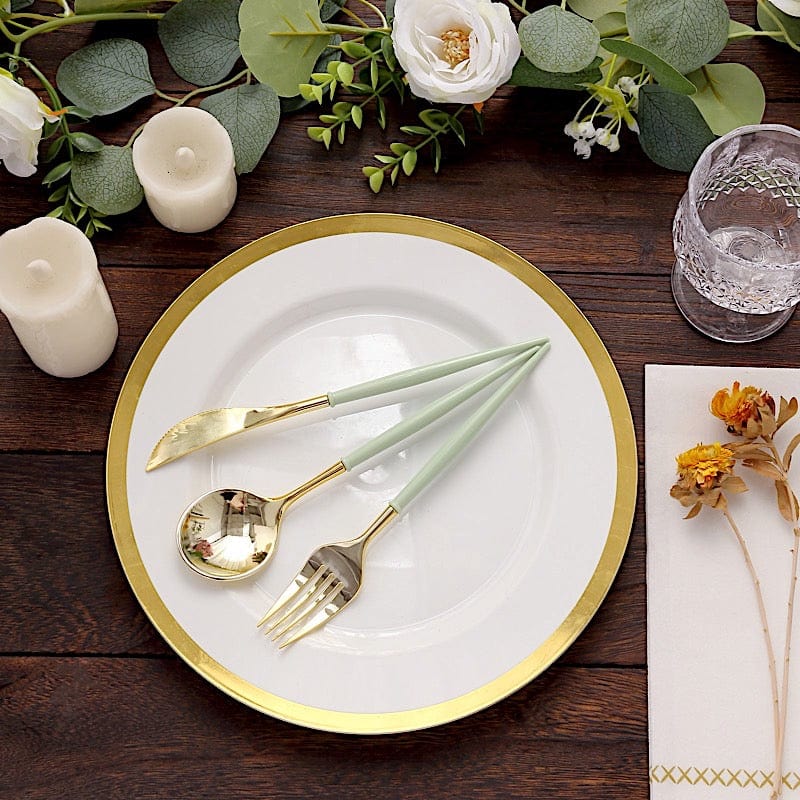 24 Disposable Plastic Cutlery Spoon Fork and Knife Set