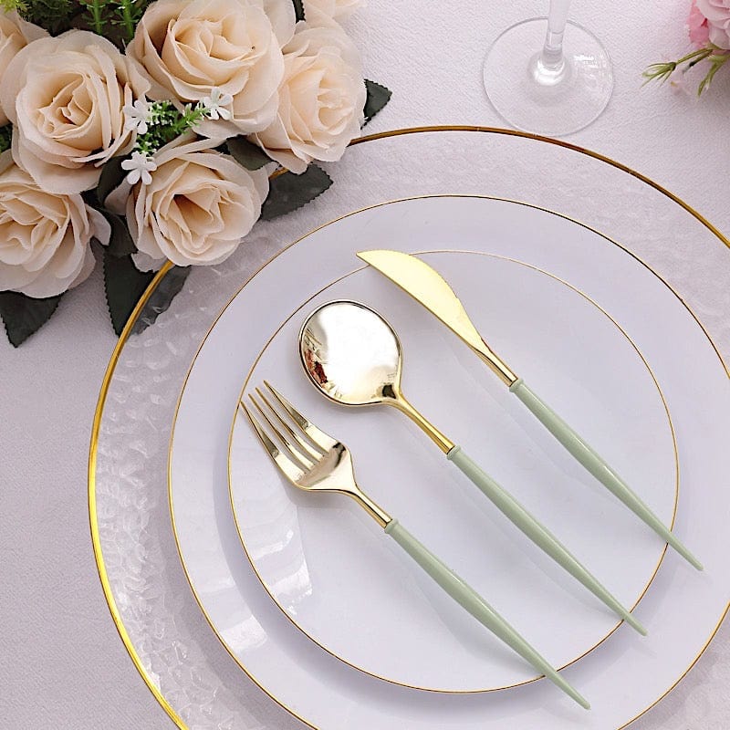 24 Disposable Plastic Cutlery Spoon Fork and Knife Set