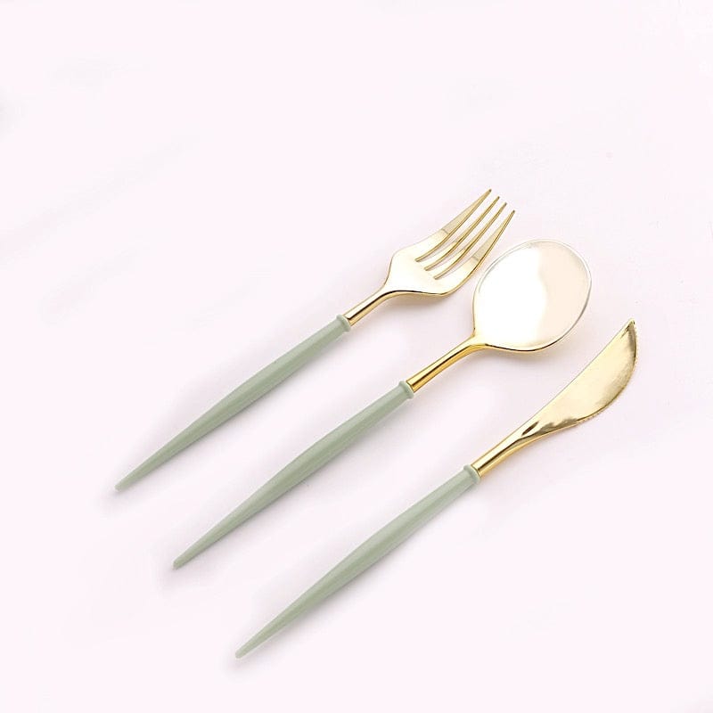 24 Disposable Plastic Cutlery Spoon Fork and Knife Set