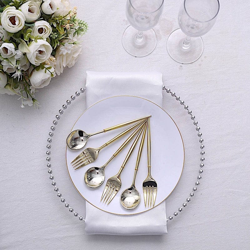 24 Disposable 6 in Premium Plastic Cutlery Spoons and Forks Set