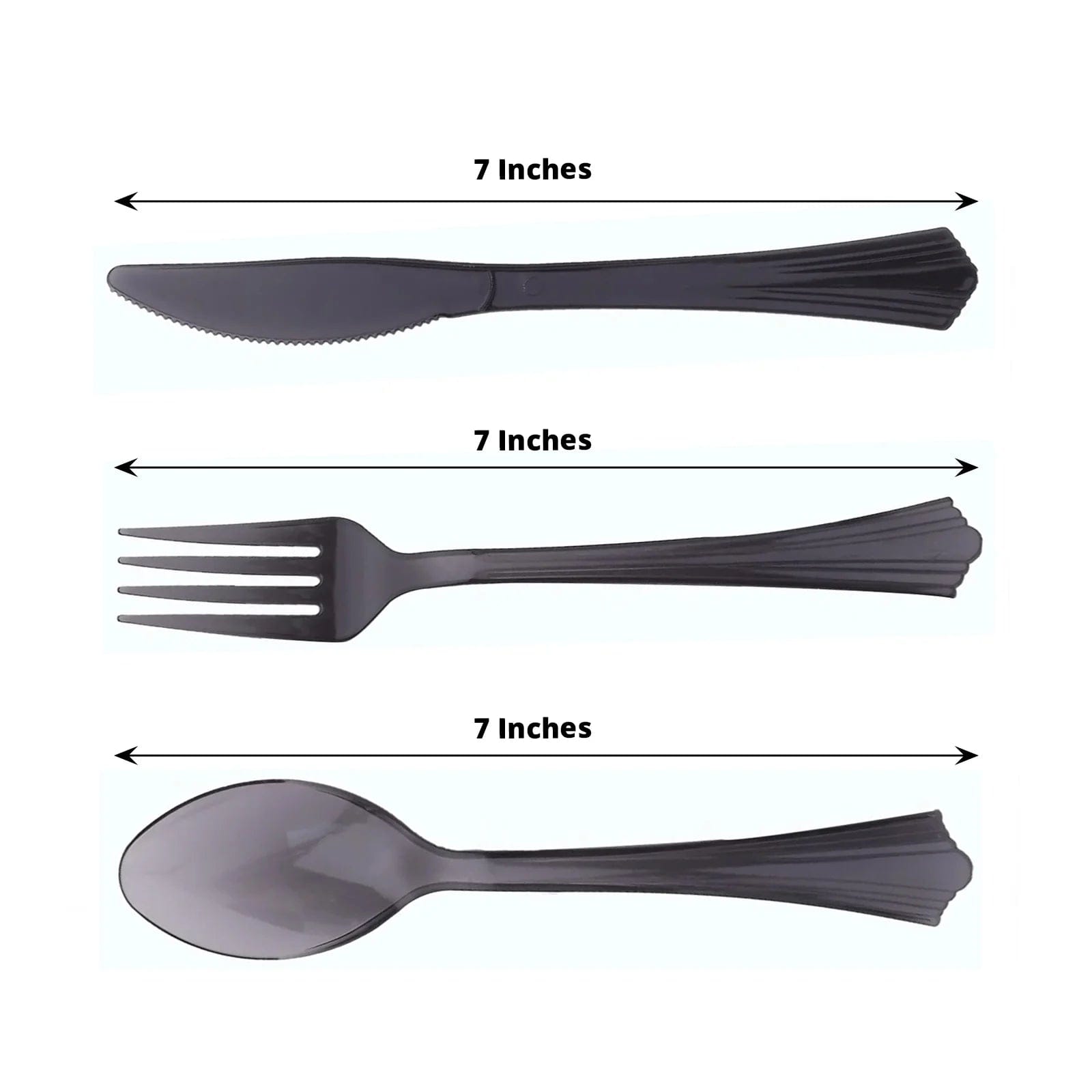 24 pcs Clear Disposable Plastic Party Spoons, Forks, and Knives Set
