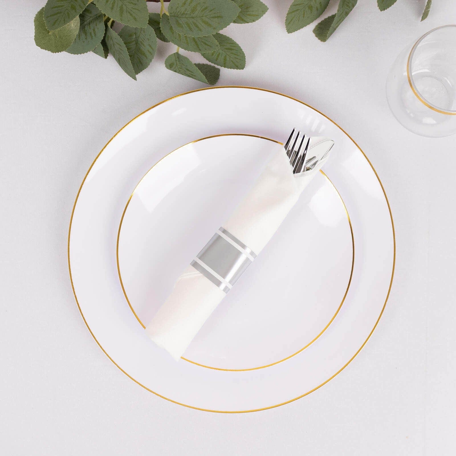 24 Plastic Silverware with Pre Rolled Paper Napkins