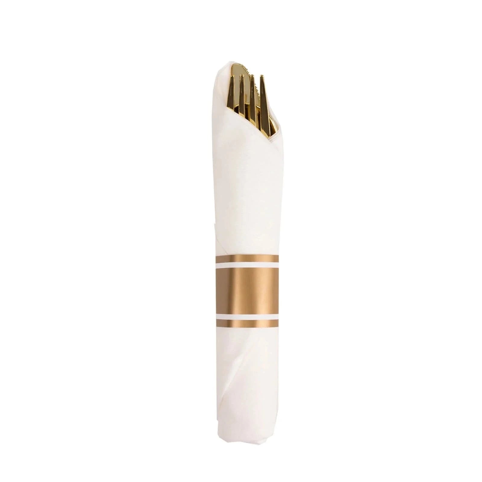 24 Plastic Silverware with Pre Rolled Paper Napkins
