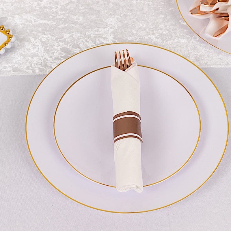 24 Plastic Silverware with Pre Rolled Paper Napkins