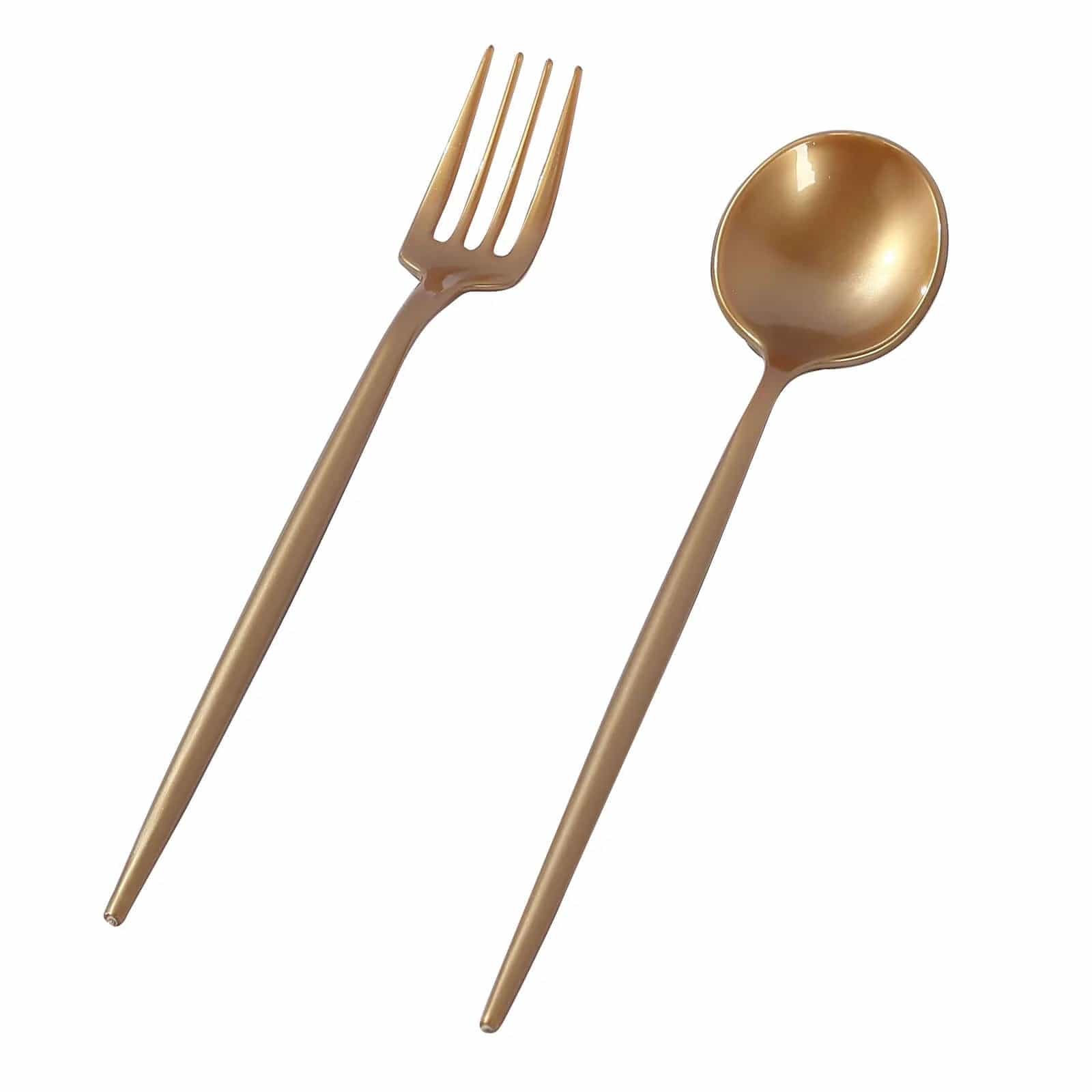 50 Disposable Silverware Plastic Dessert Forks and Spoons