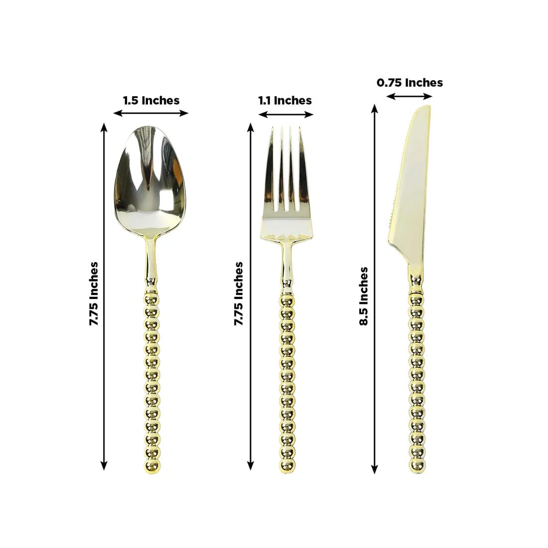 60 Plastic Disposable Silverware Set with Beaded Handles
