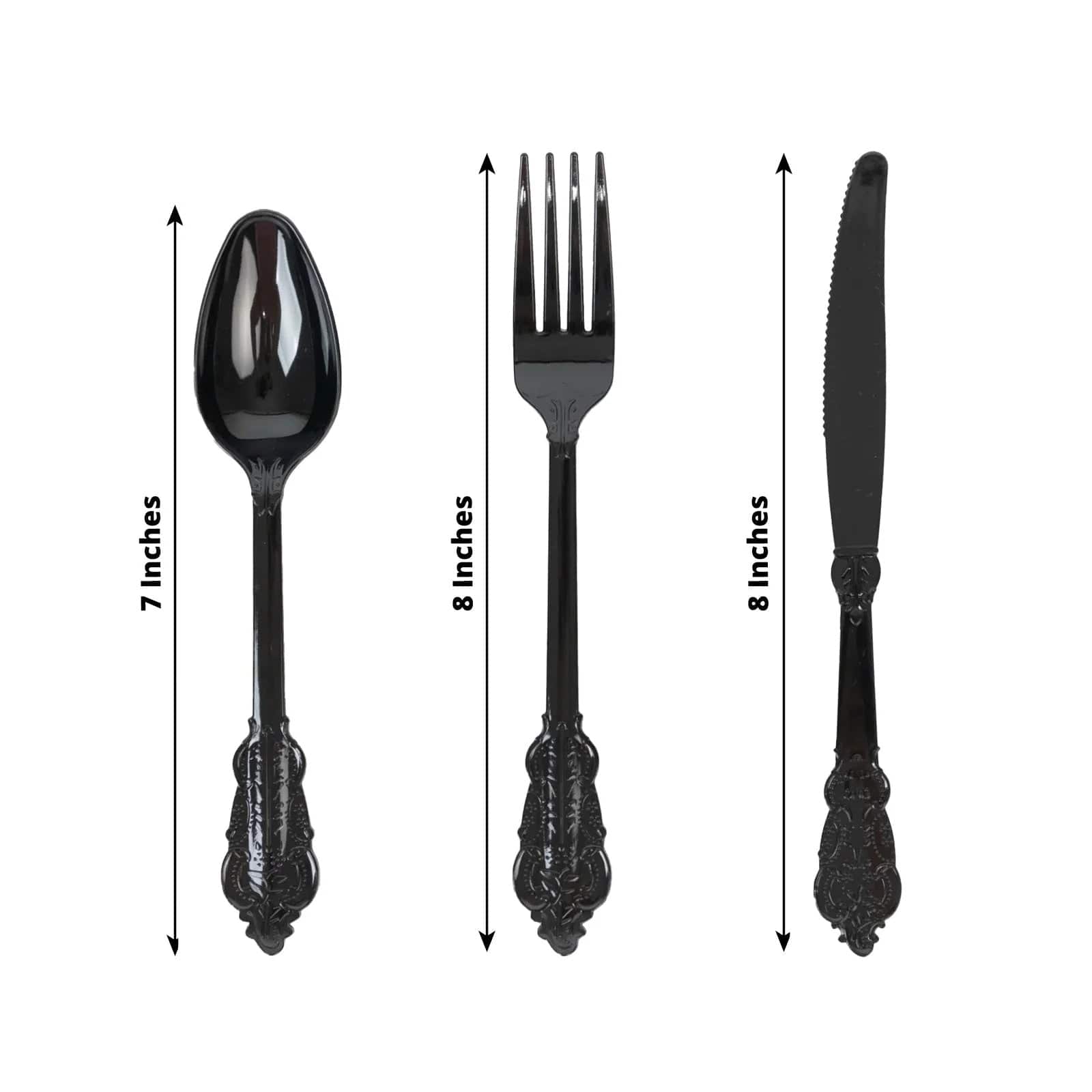 72 Disposable Plastic Cutlery Baroque Style Spoons Forks and Knives Set