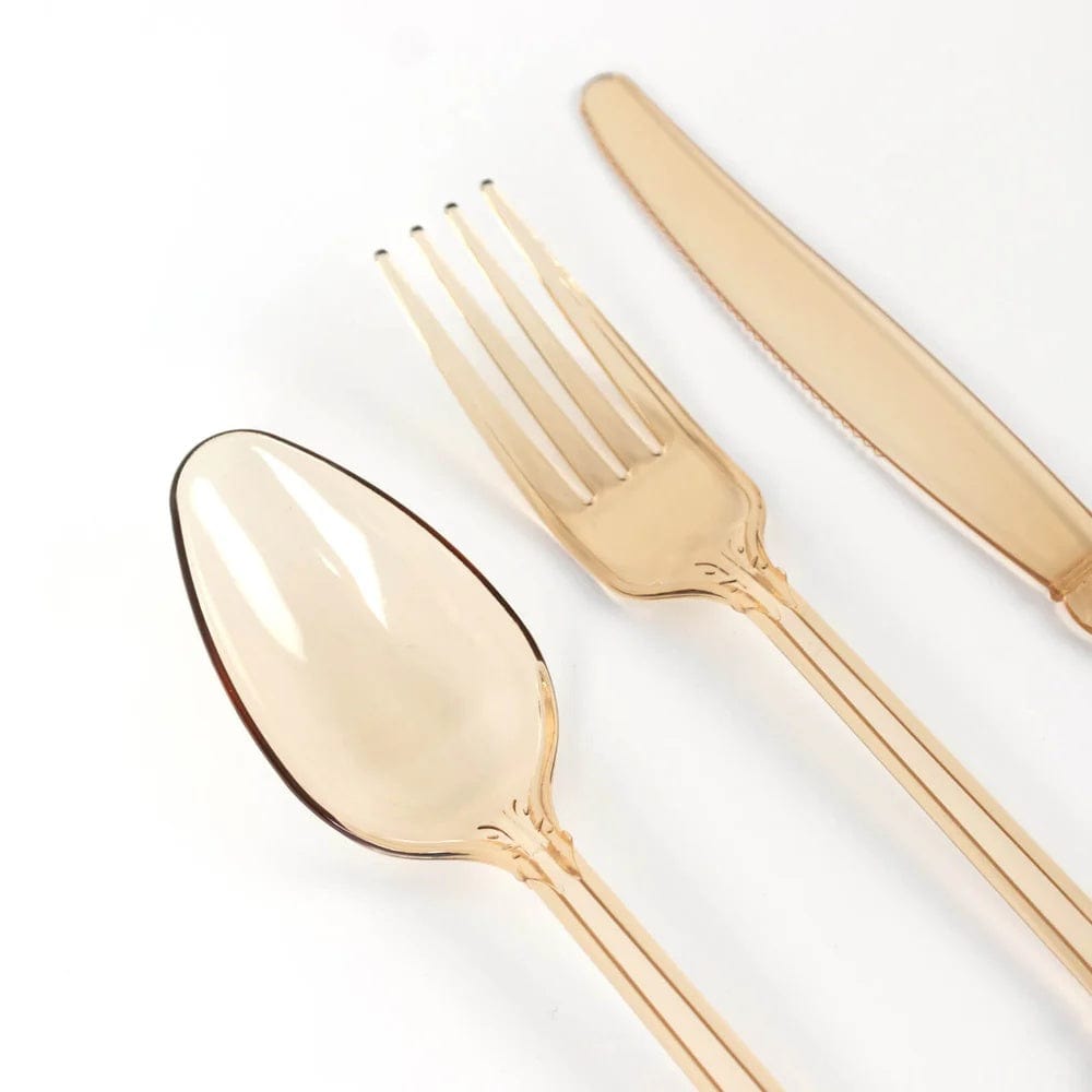 72 Disposable Plastic Cutlery Baroque Style Spoons Forks and Knives Set