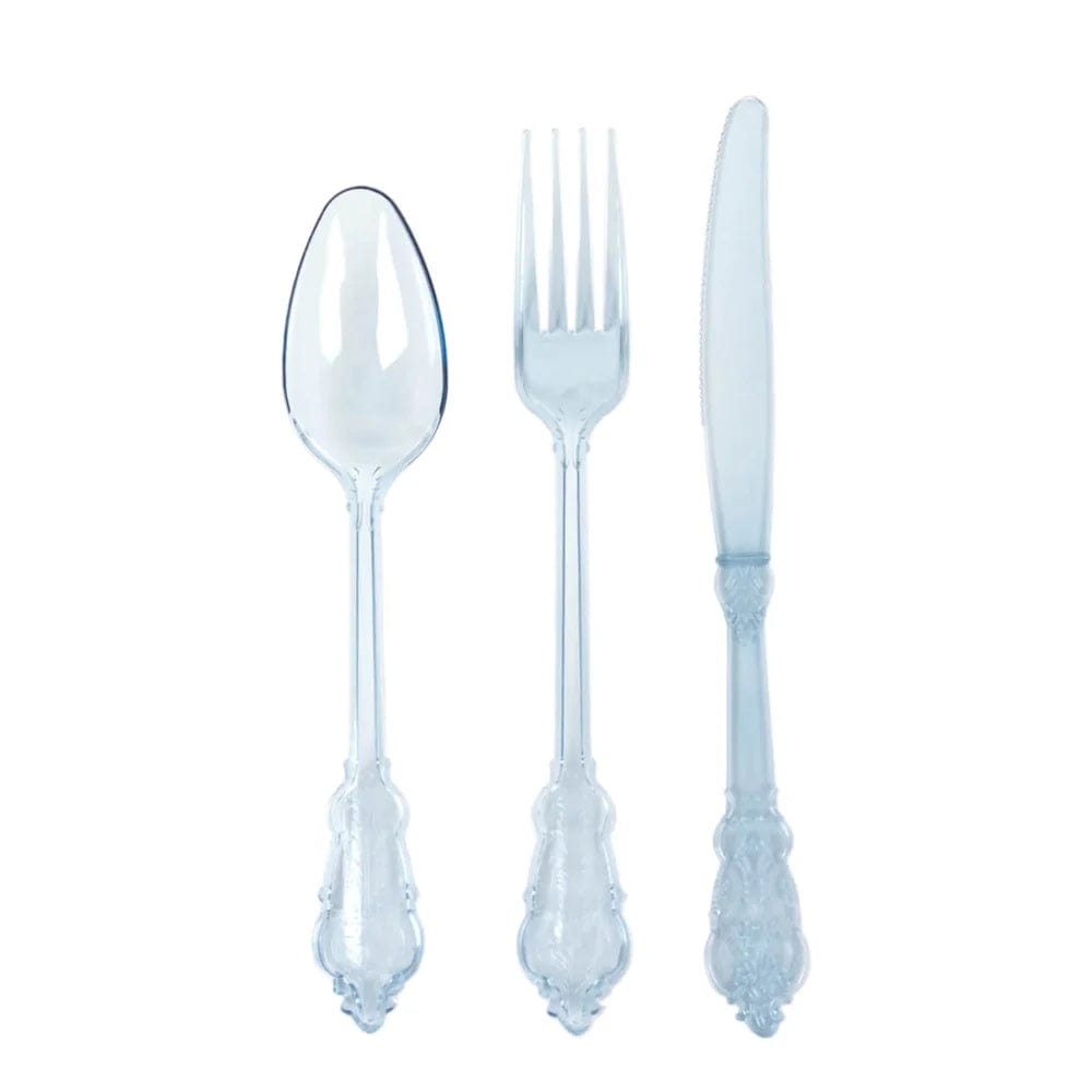 72 Disposable Plastic Cutlery Baroque Style Spoons Forks and Knives Set
