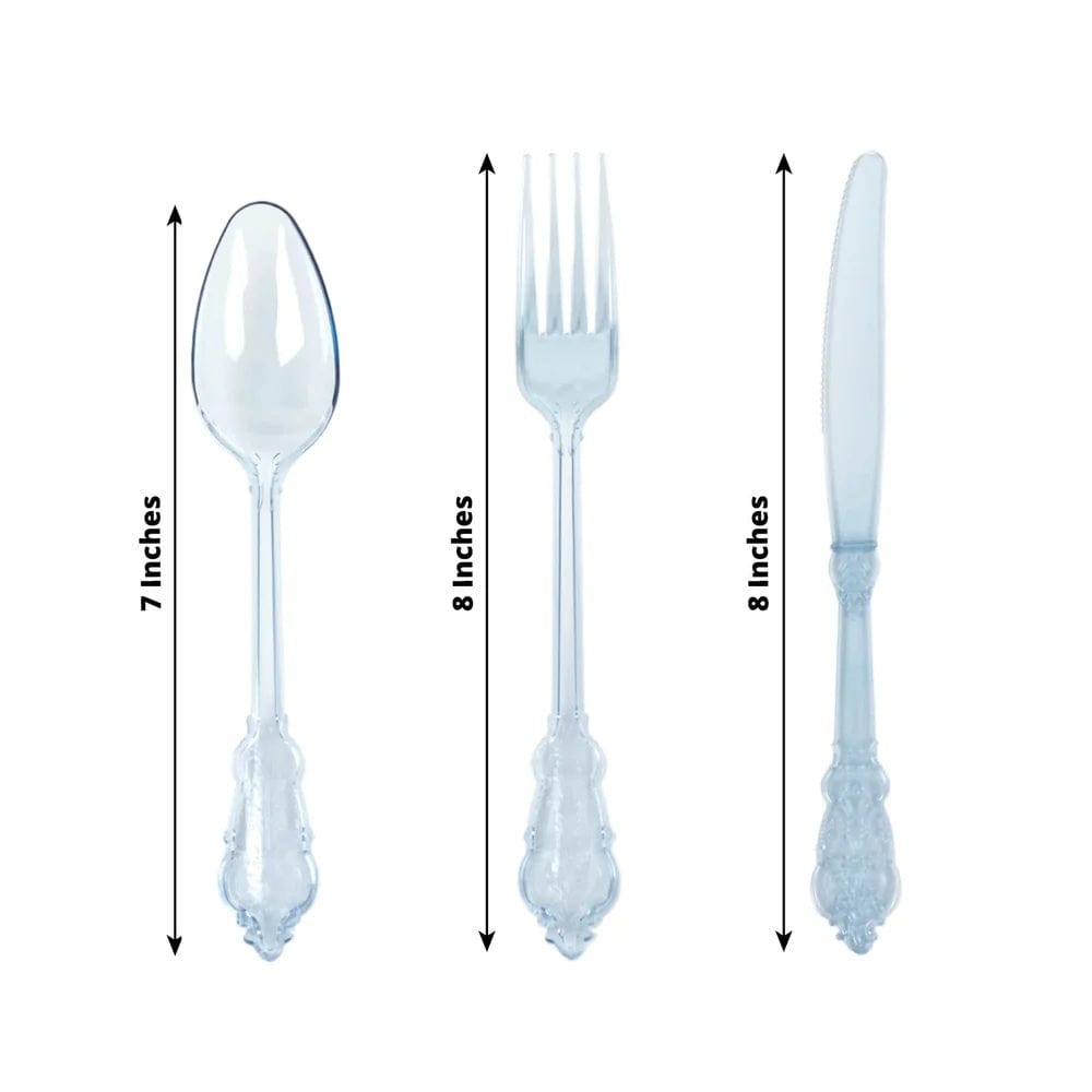 72 Disposable Plastic Cutlery Baroque Style Spoons Forks and Knives Set