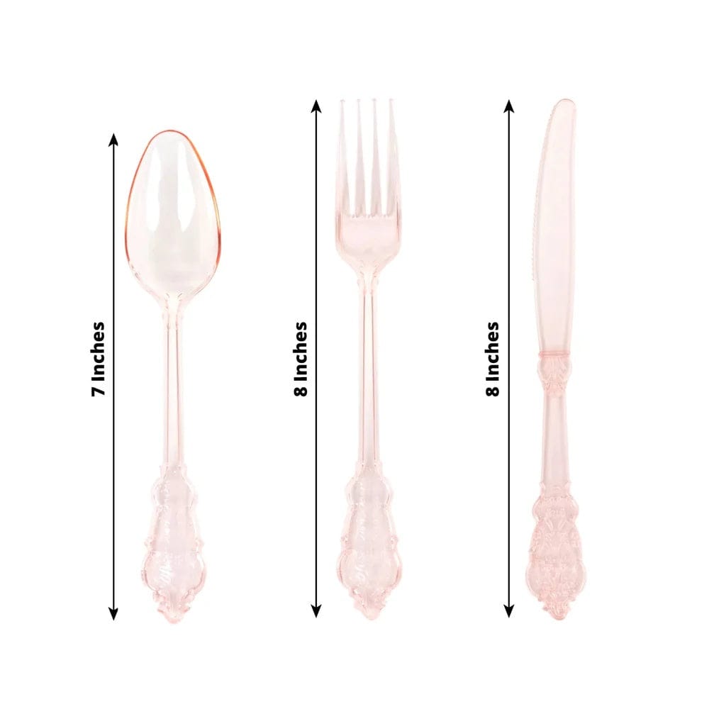 72 Disposable Plastic Cutlery Baroque Style Spoons Forks and Knives Set