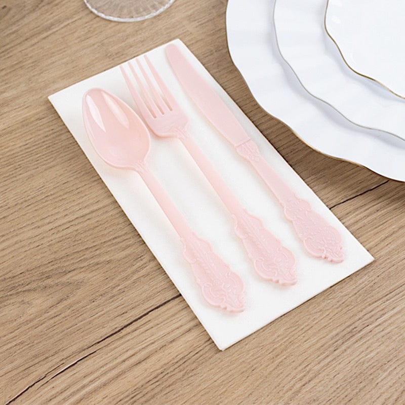 72 Disposable Plastic Cutlery Baroque Style Spoons Forks and Knives Set