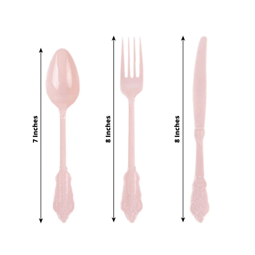 72 Disposable Plastic Cutlery Baroque Style Spoons Forks and Knives Set
