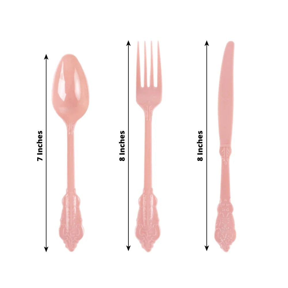 72 Disposable Plastic Cutlery Baroque Style Spoons Forks and Knives Set